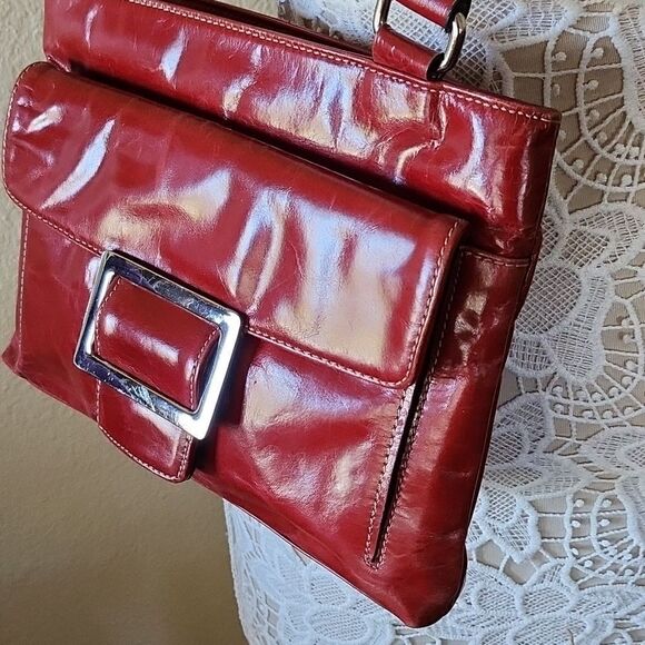 Peck&Peck Red Leather Shoulder Bag - Picture 2 of 11